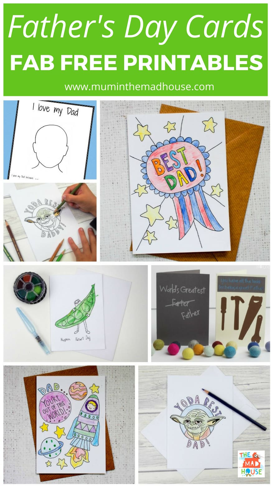 Download your fabulous free father's day card from a selection of amazing father's day printables. Make Dad's day with a homemade card.