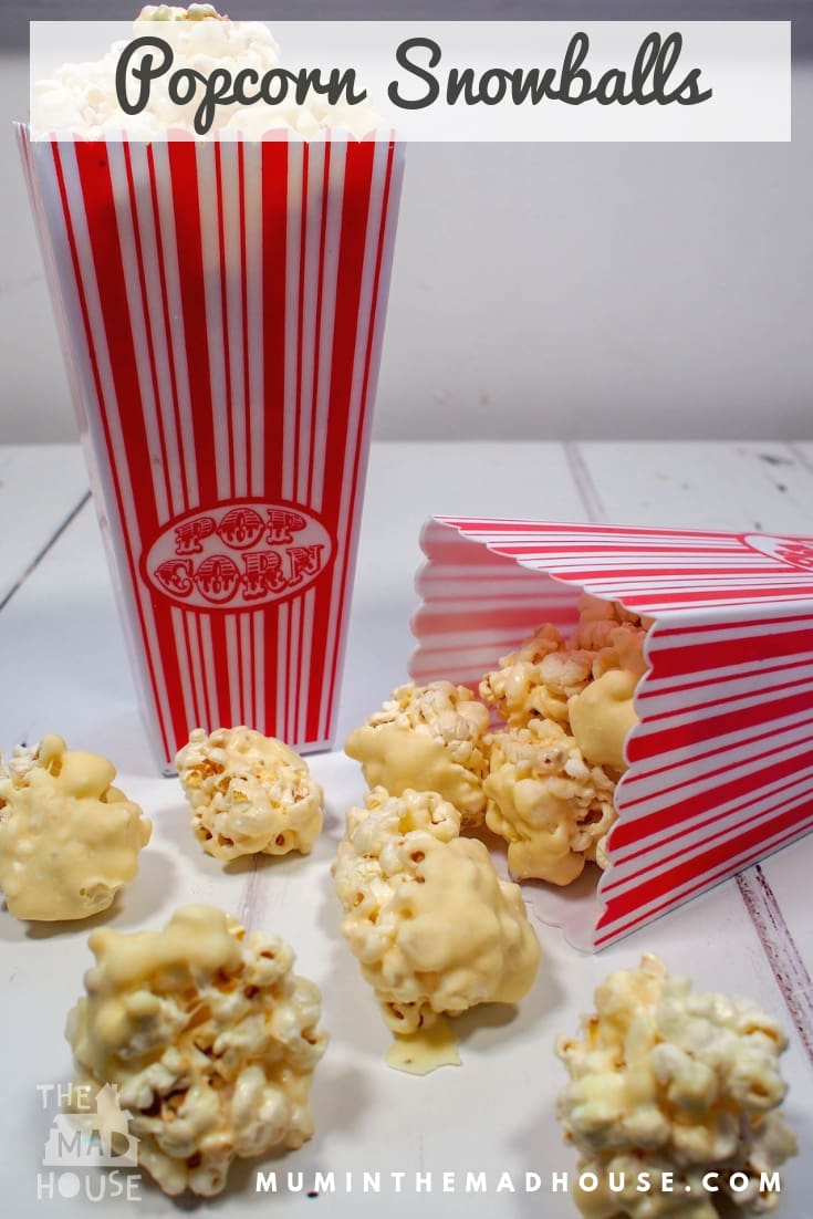 Sweet, crunchy and gooey these popcorn snowballs are a delicious snack and are perfect for party snacks or holiday treats! 