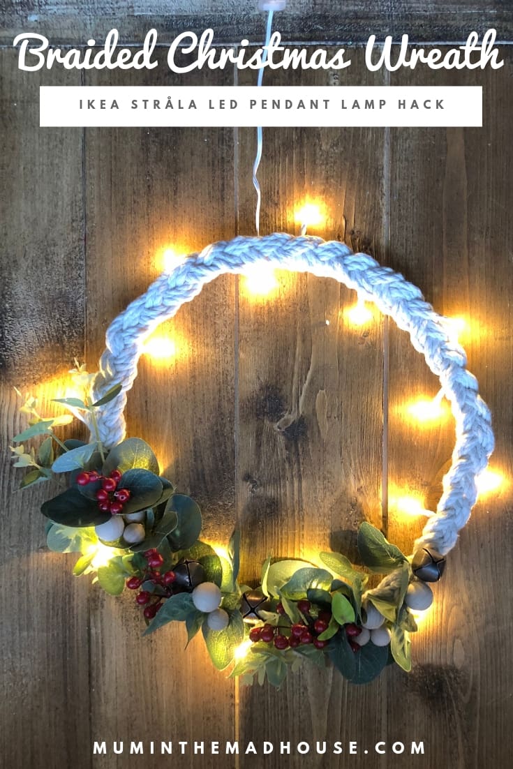 This Scandinavian inspired braided Christmas wreath was inspired by a tiny decoration I spotted in a local store and also the perfect Ikea Hack.