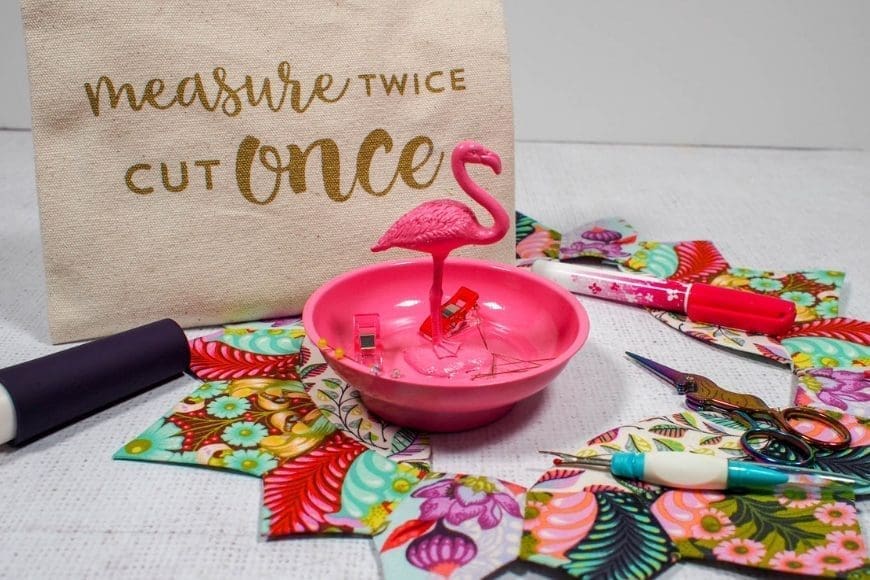 Pink Magnetic Pin Bowl with a flamingo