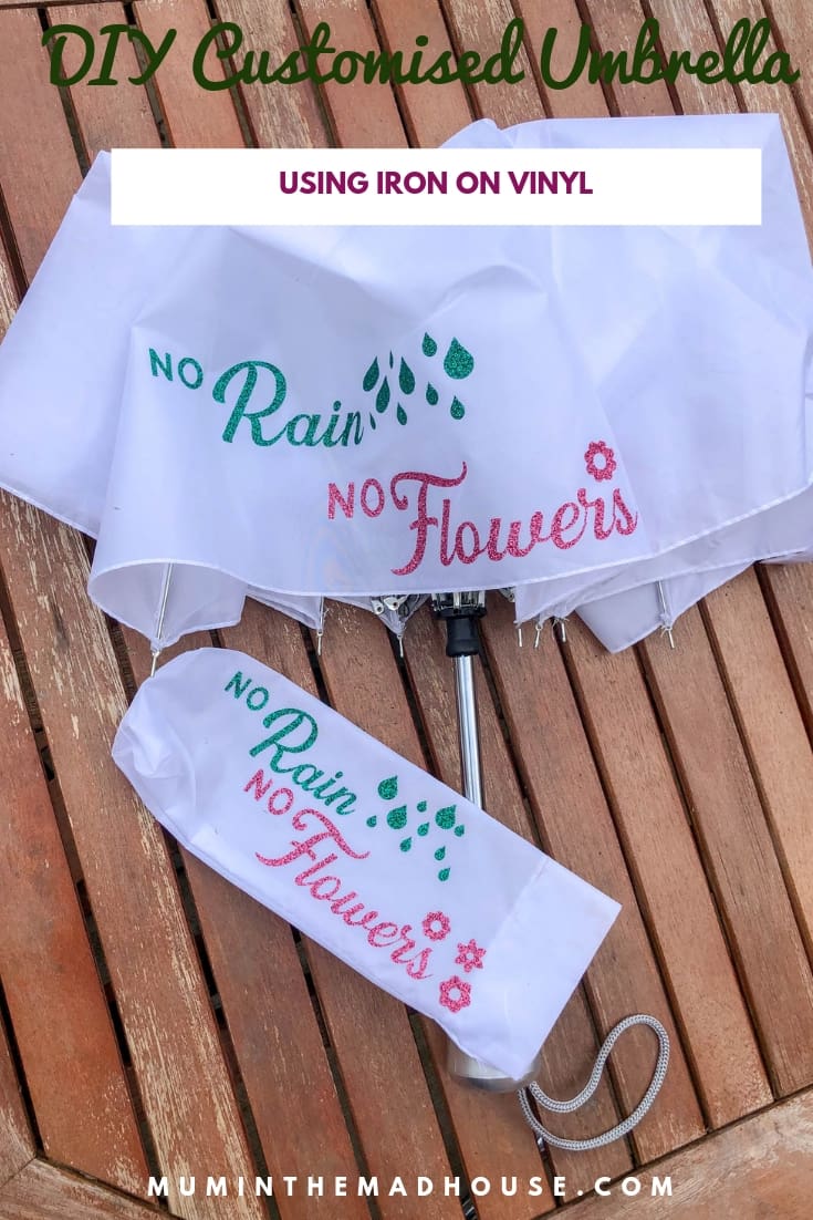 DIY Customised Umbrella using iron-on vinyl - This Iron on Umbrella DIY craft is a quick project and a great way to be positive on a rainy day.