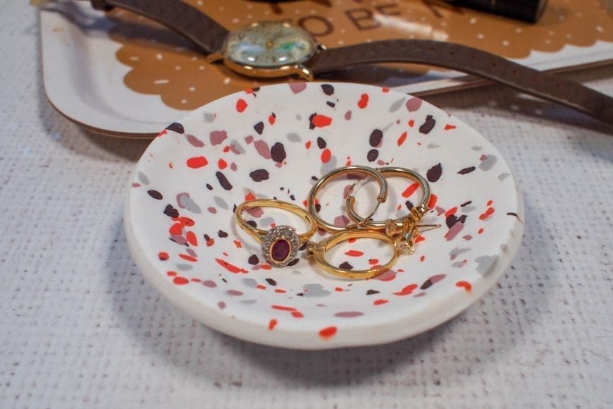 DIY Terrazzo Polymer Clay Ring Dish