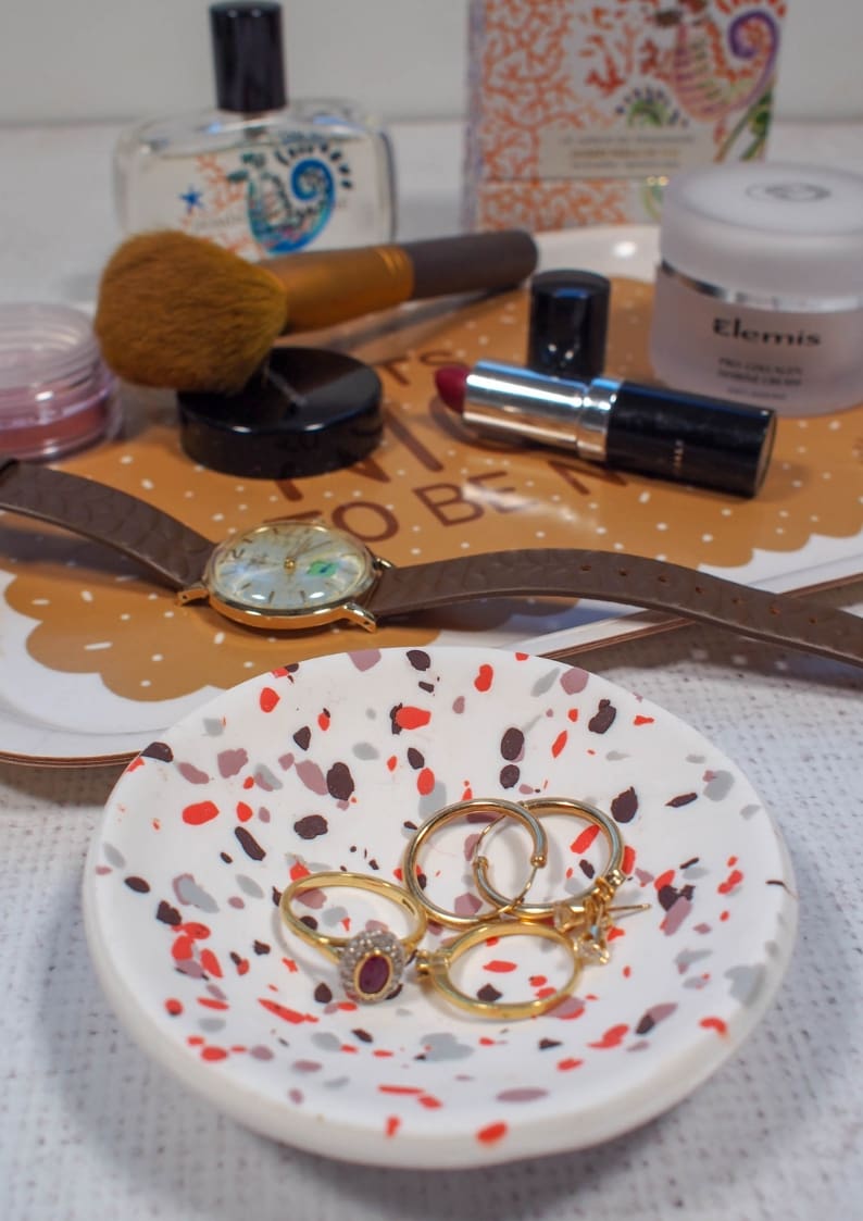 DIY Terrazzo Polymer Clay Ring Dish