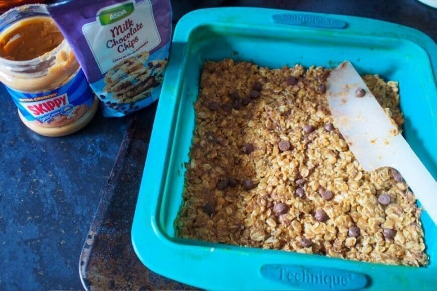 Flapjacks in tray