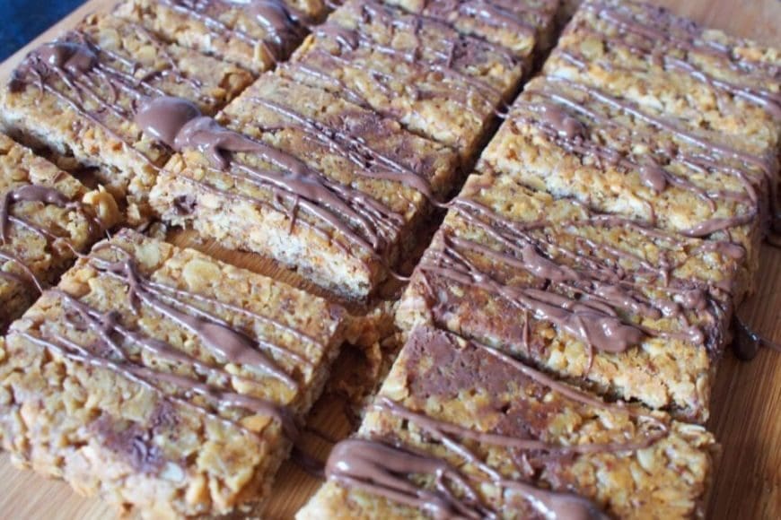 Peanut Butter Breakfast Bars or Flapjacks