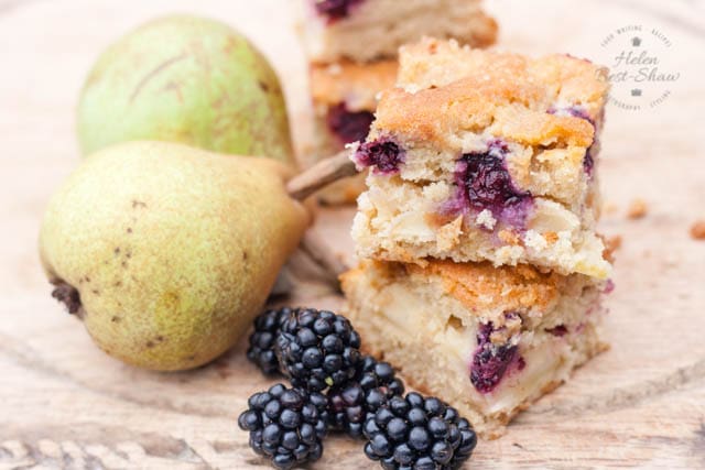 Blackberry and Pear Traybake