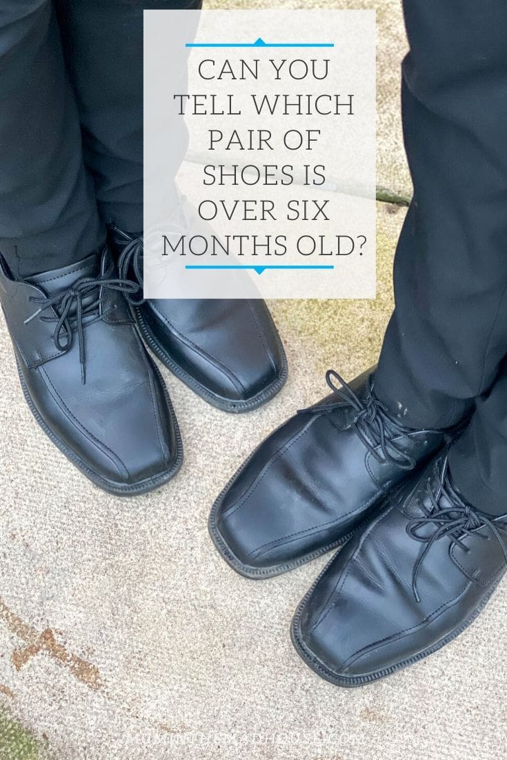 Can you tell which pair of shoes is a week old and which is over six months old? Treads - School shoes that last - yes really these genuine leather school shoes come with come with a 12 month indestructible guarantee.