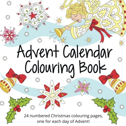 Advent Calendar Paper Colouring Book for Older Children