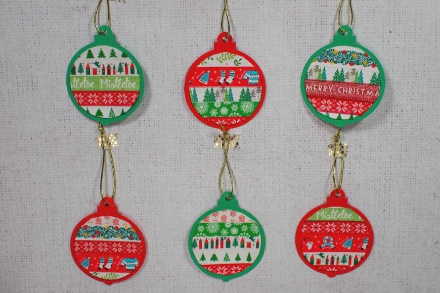 Washi Tape Christmas Baubles with Free Printable