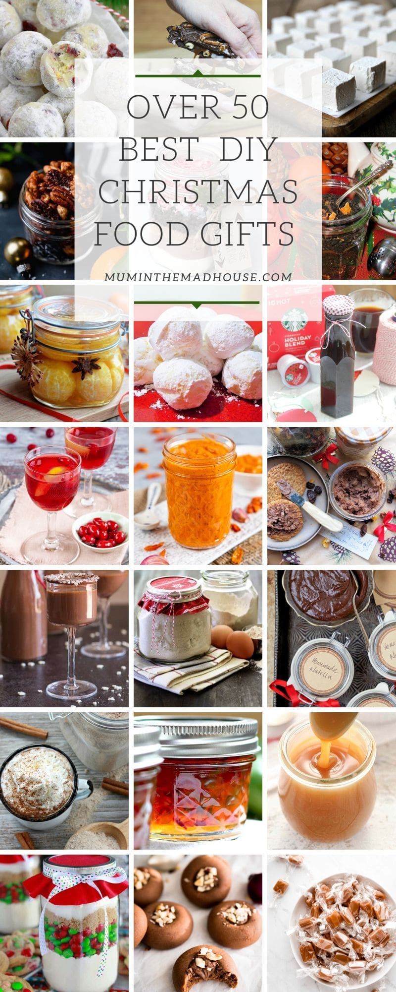 Over fifty of the best DIY Christmas Food gifts. These Homemade edible gifts are perfect for friends, family, neighbours, teachers or any food lover in your life! They can be made last minute or if you are a better planner than me make them in advance!