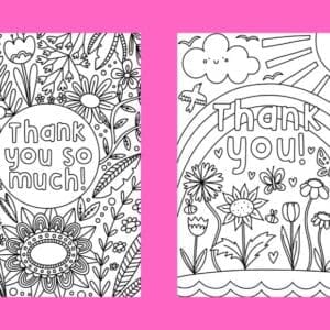 Thank You Colouring Pages and Cards Download