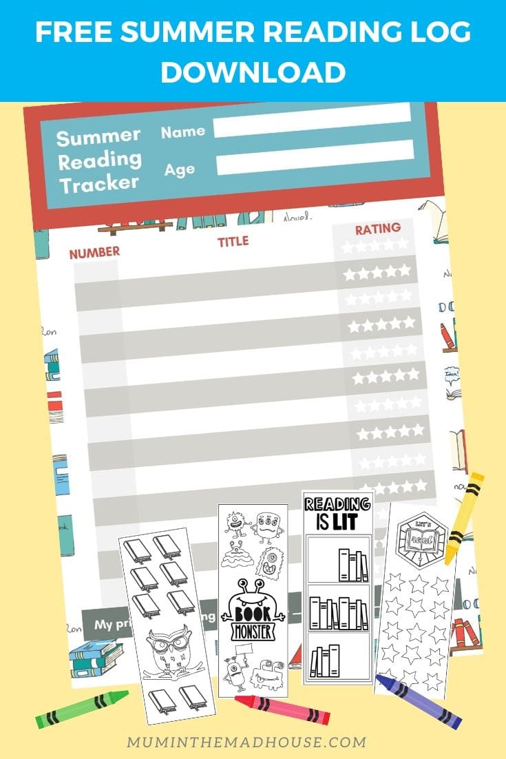 Free Summer Reading Log Printable and Summer Reading Log for Kids Book review sheet for kids, book ranking worksheet for kids. free summer worksheet