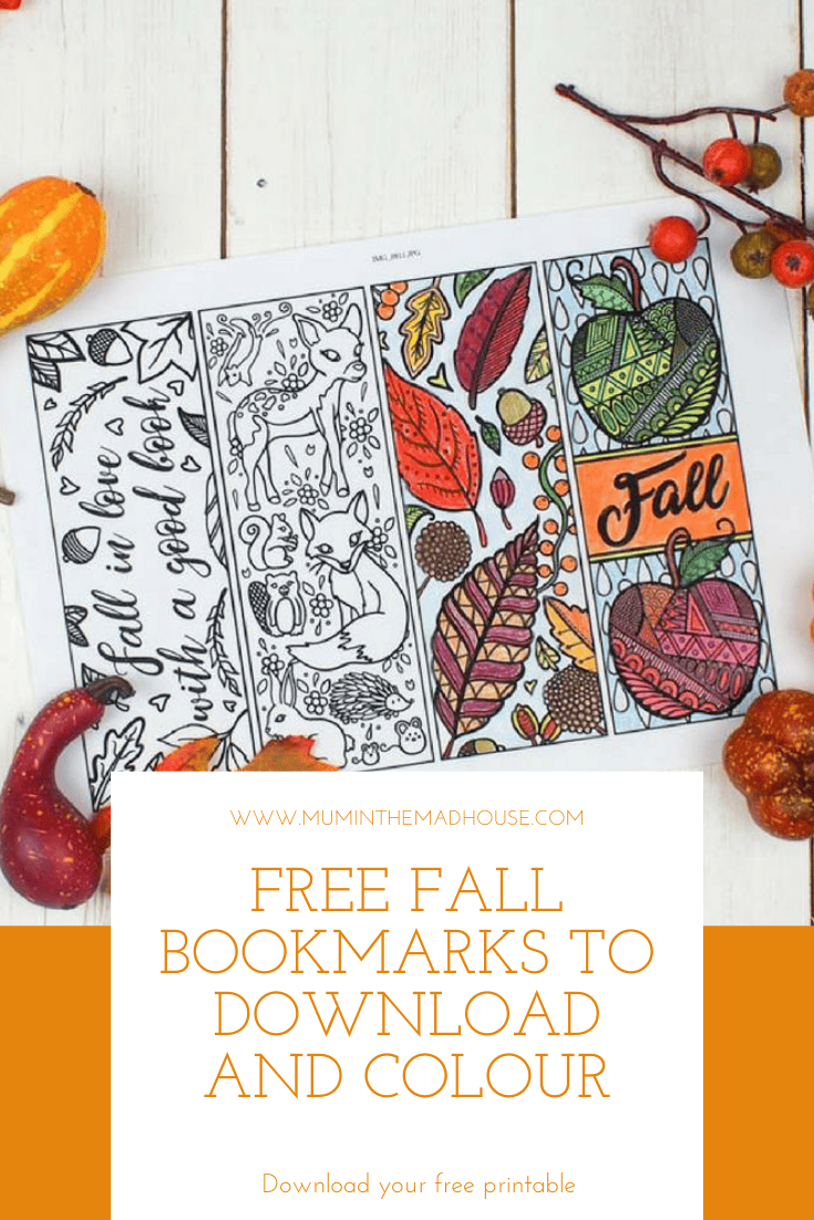 Cosy nights + a good book = happiness! Download these free printable autumn bookmarks to colour. Perfect fall craft for kids, tweens, teens & adults. A fun way to encourage reading this season.