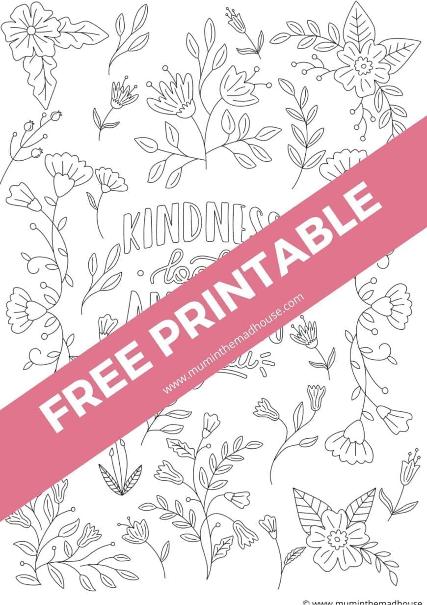 Kindness Looks Amazing on You - Adult colouring page