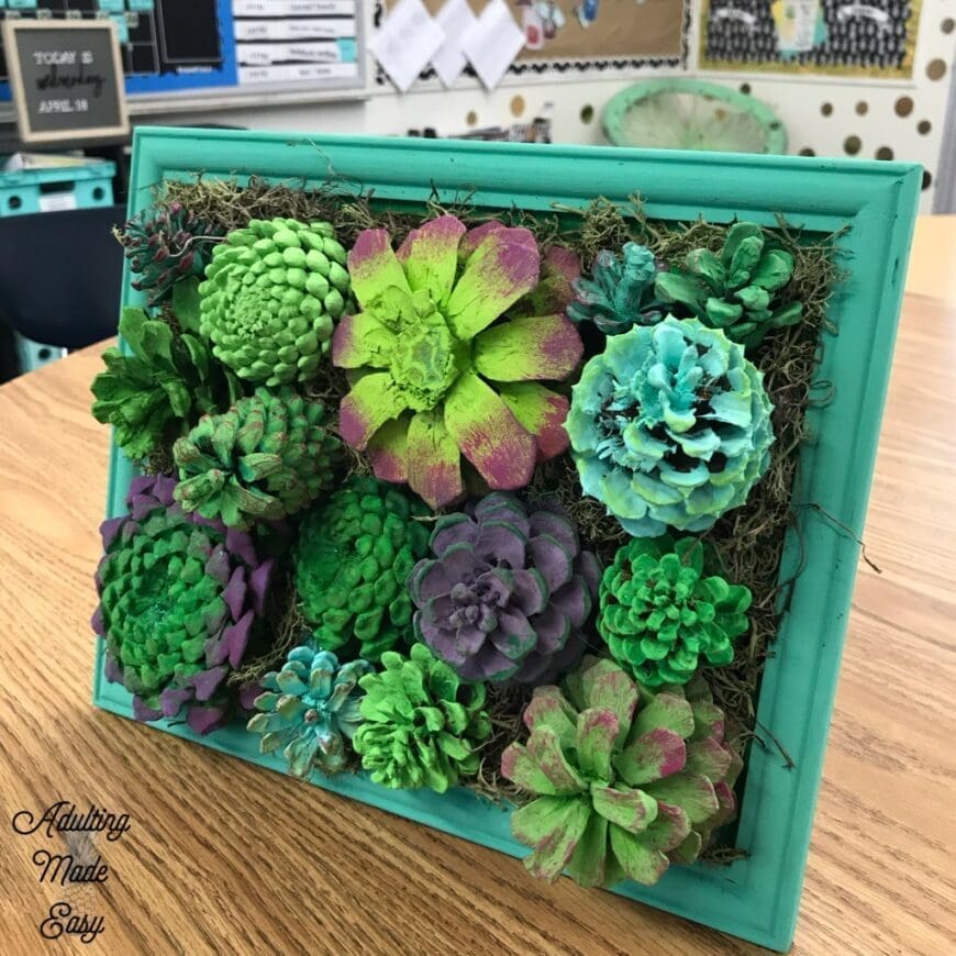 Pinecone Succulent Art Project