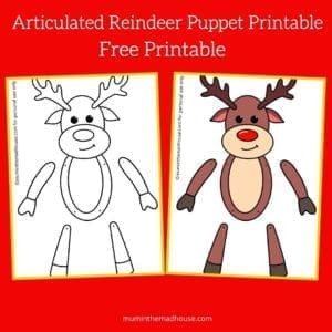 Articulated Reindeer Puppet Printable