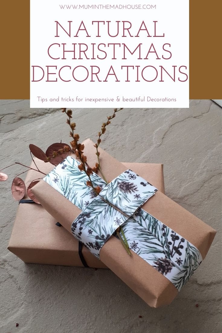 These simple DIY Natural Christmas Decorations being the outside in and are inexpensive and easy to make but look amazing.