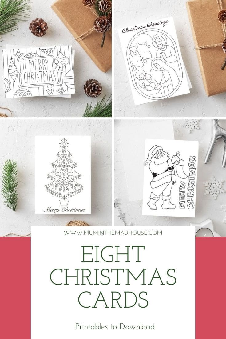 Fab free printable Christmas cards to colour for kids and adults and one specifically designed just for 2020! Download, print, colour and sent with love. 