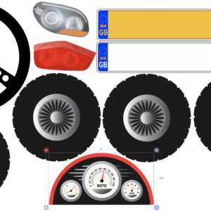 Car Printables for Cardboard Car