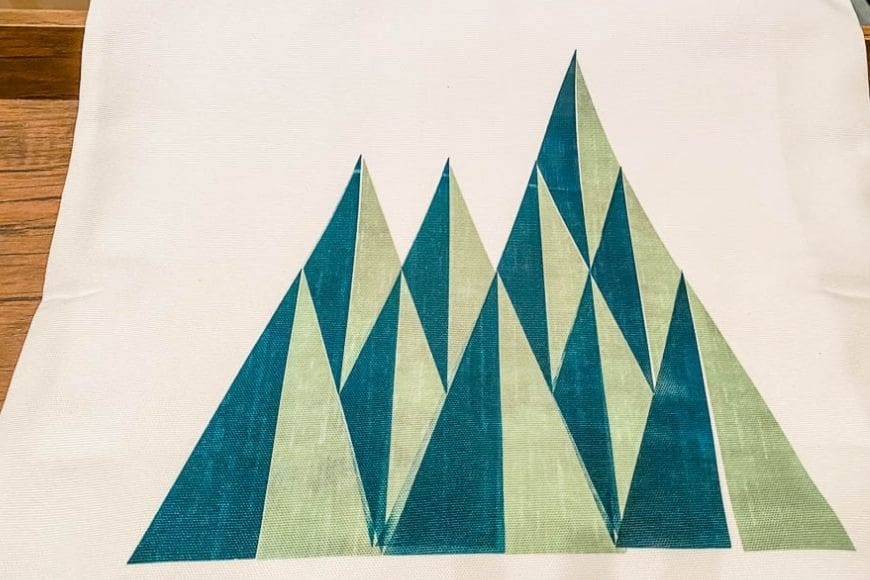 How to Create a DIY cushion or pillow using Infusible Ink and the Cricut blank pillowcase perfect for Christmas time with our fab geometric tree design.
