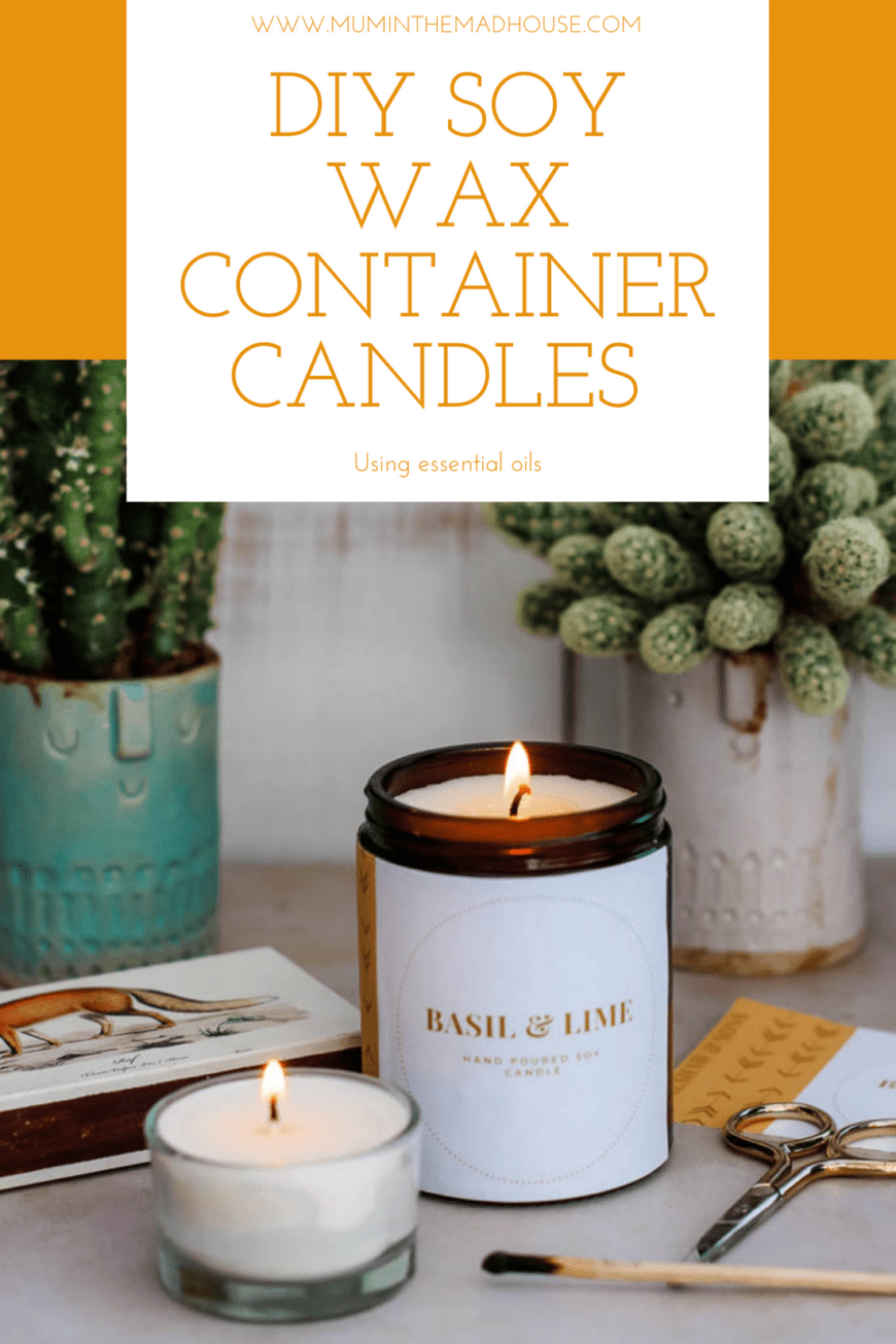 Image of 2 home made container candles 
