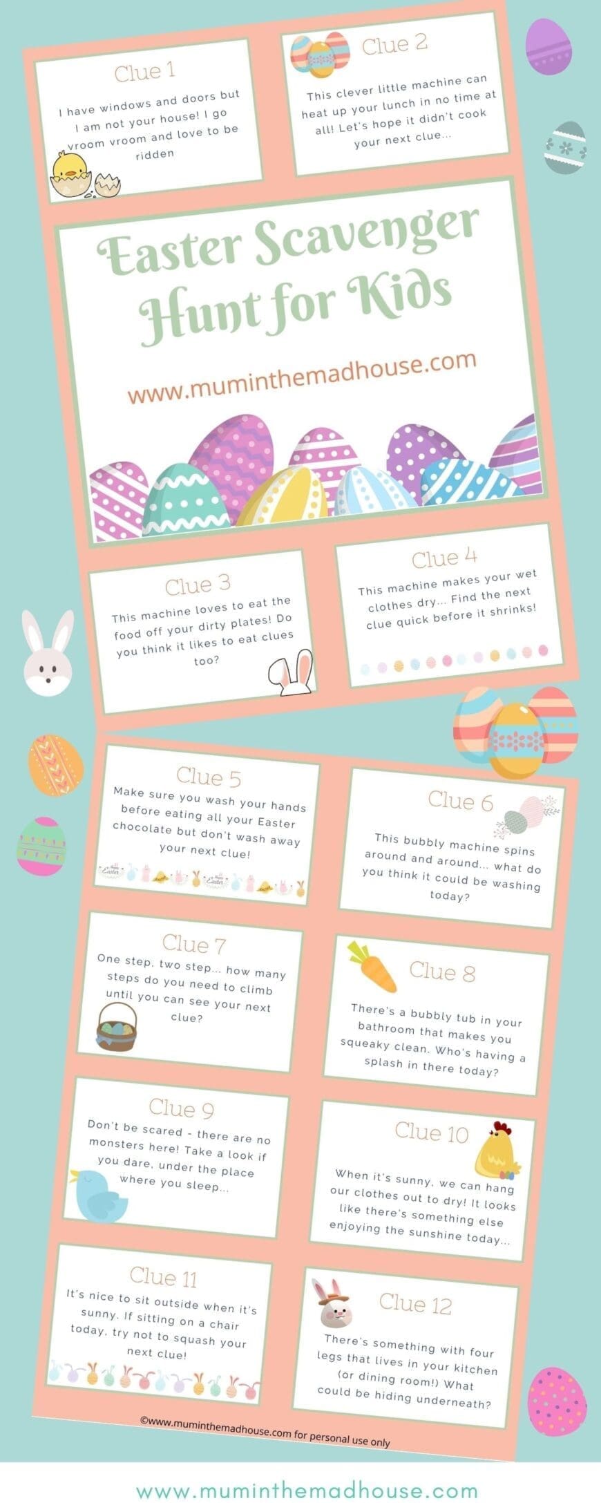 Easter Egg Hunt for Kids with Printable Clues