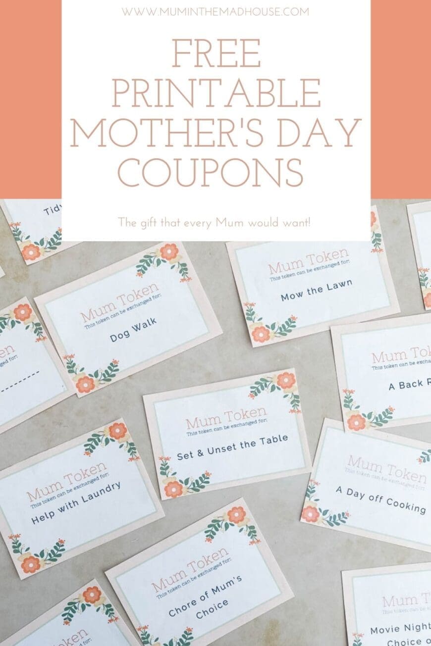 Mother's Day Coupons ready to be made into a book