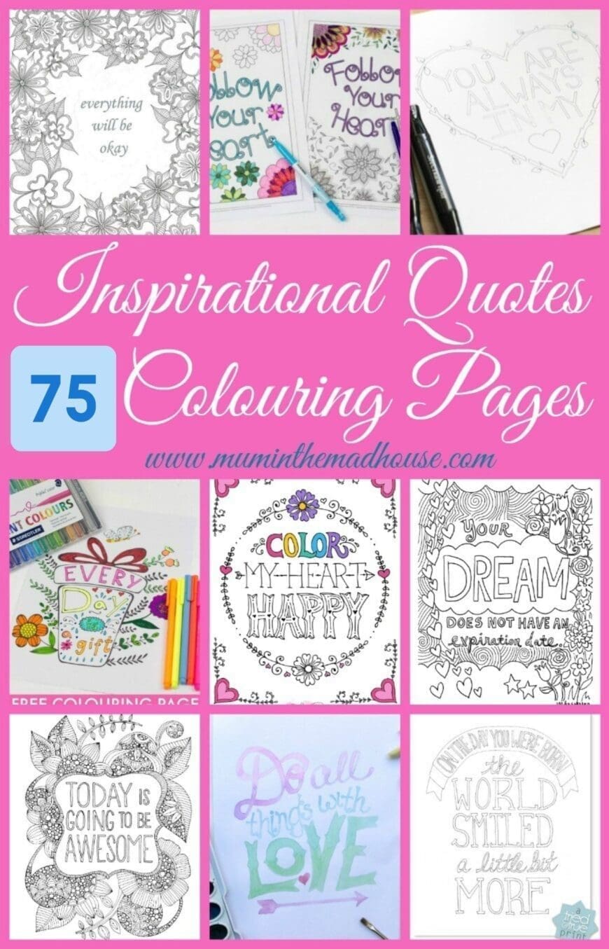 Beautiful motivational quote colouring pages for adults and kids. Printable designs to inspire gratitude, calm, and creativity.