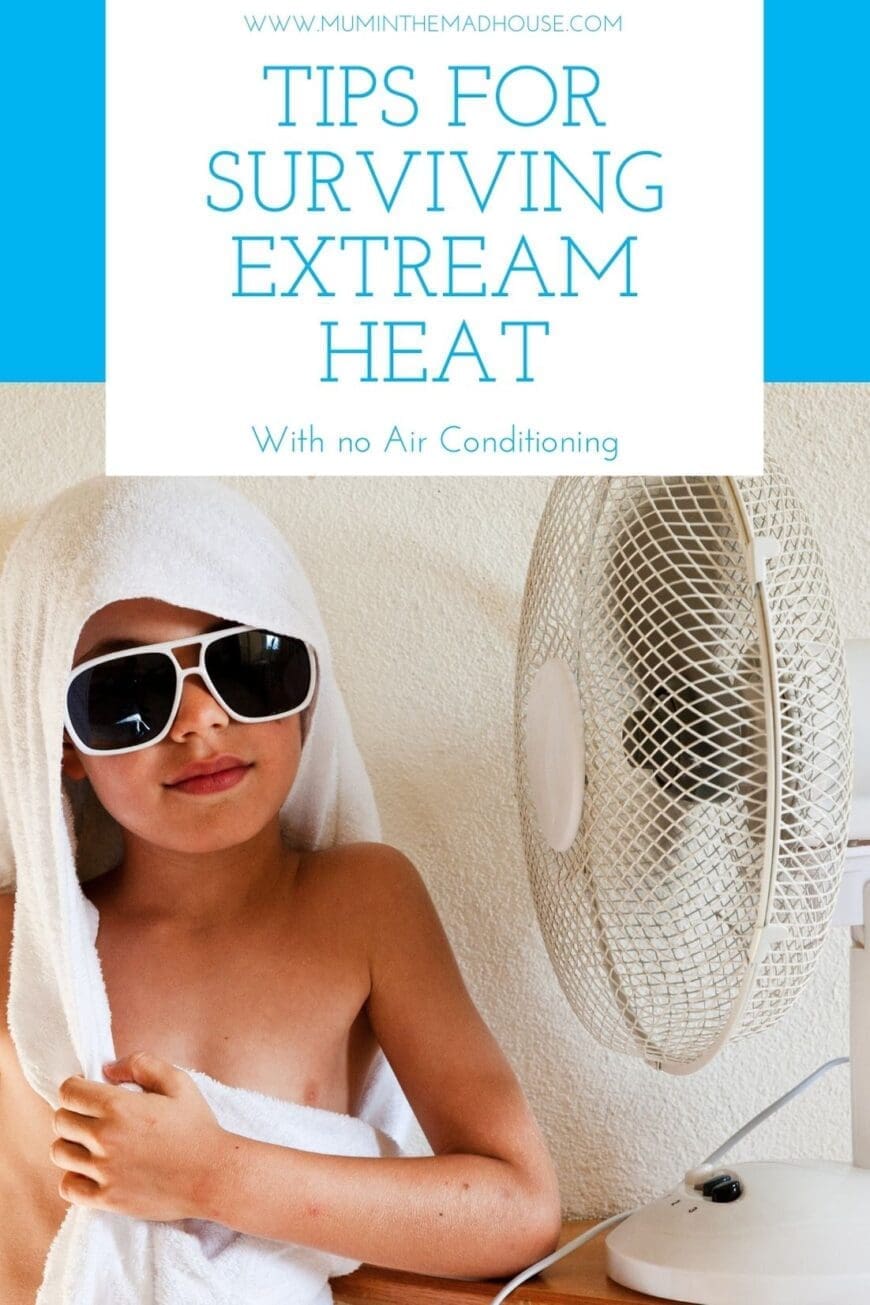 Tips for Surviving a Heat Wave with No Air Con that really work. If AC is not an option use these tips for staying cool on those uncomfortably hot days and nights.