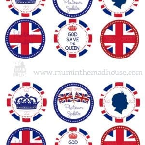 Platinum Jubilee Cake Circle toppers