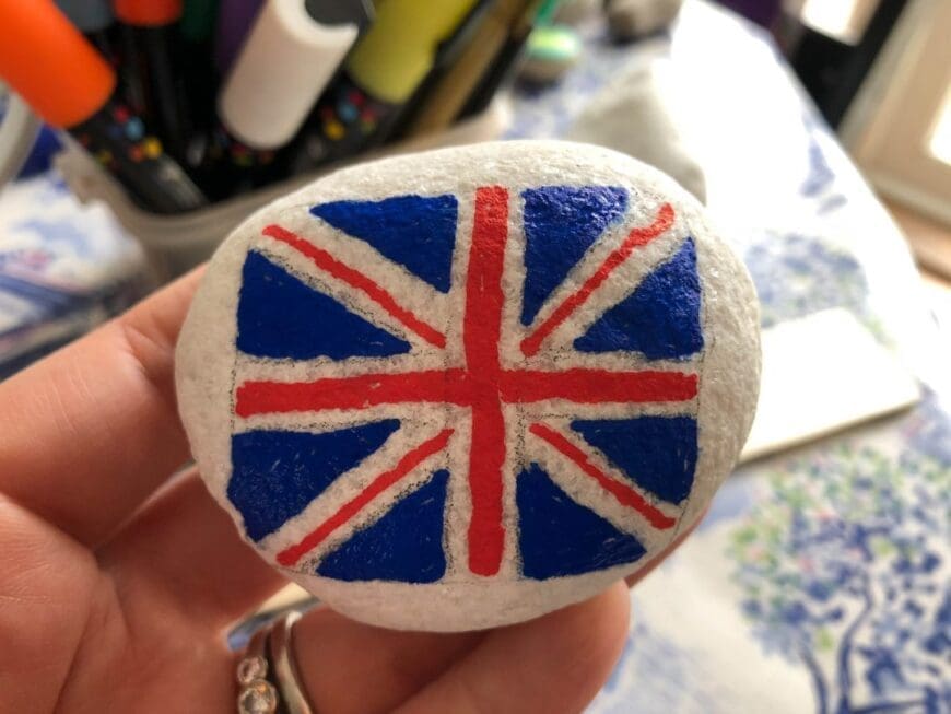 Union Jack Painted Rock