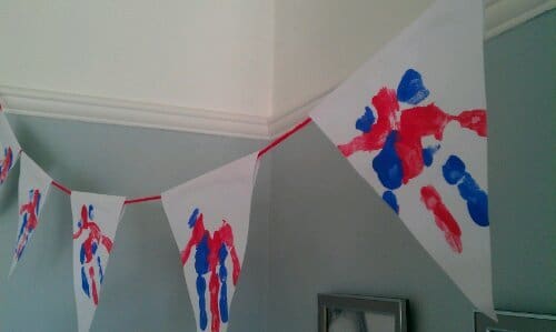 Hand Print Bunting to help celebrate The Queen's Platinum Jubilee.