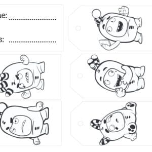 Oddbods Bag Name Label Printables