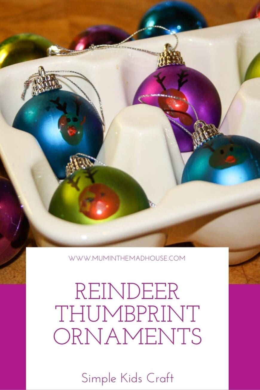 Reindeer Thumbprint Ornaments