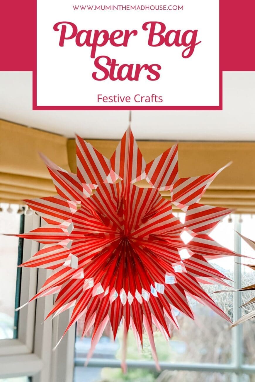 Learn how to make beautiful stars out of paper bags! This simple DIY is perfect for creating festive, affordable decorations for Christmas and all year round. Fun for kids and adults alike!