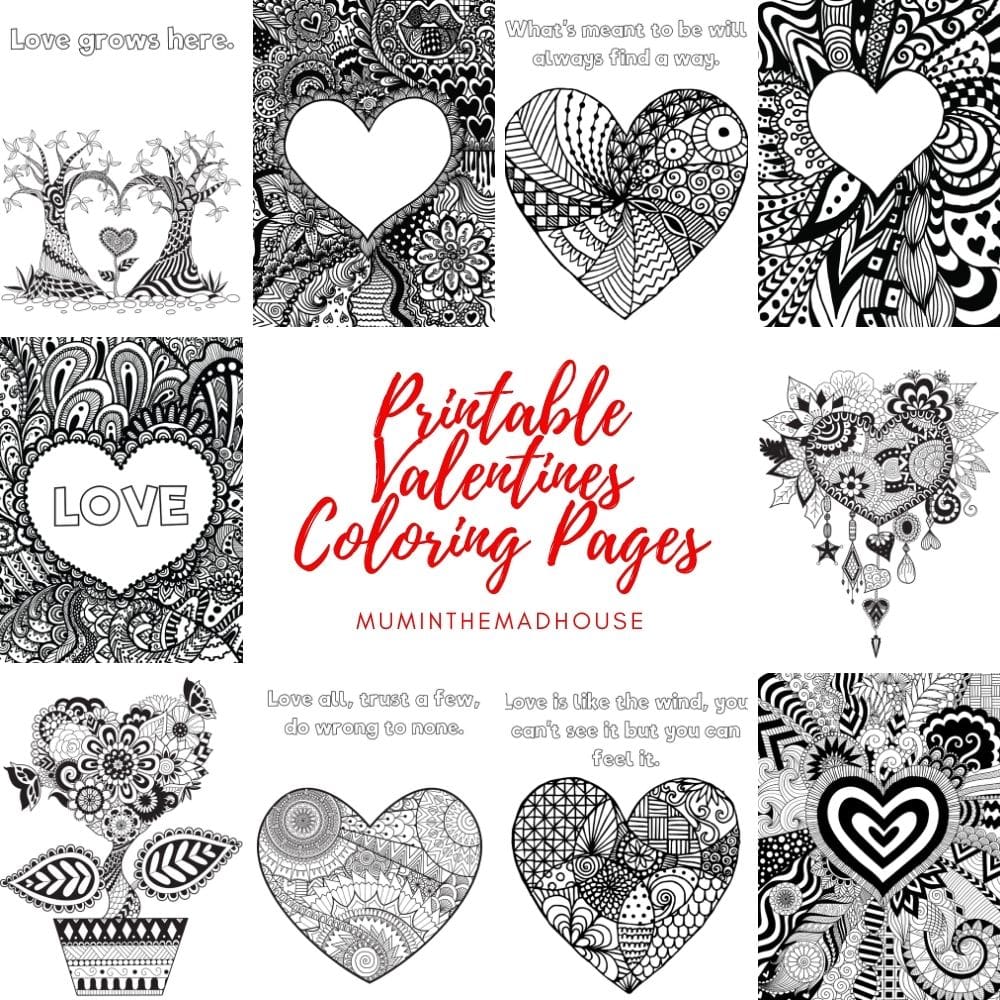 Zentangles for Love Printables