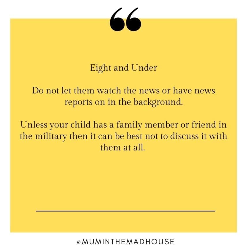 Age appropriate tips for talking to children about war and conflicts