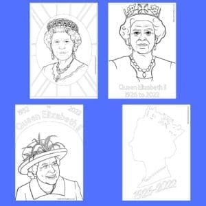 Remembering Queen Elizabeth II Colouring Poster