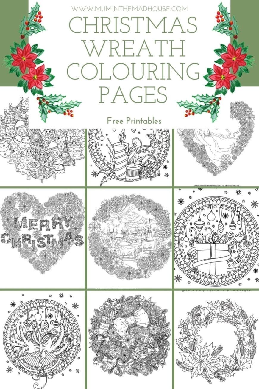 Celebrate the Festive Season with our fabulous free Christmas Wreath Colouring Pages - A fun season craft for all