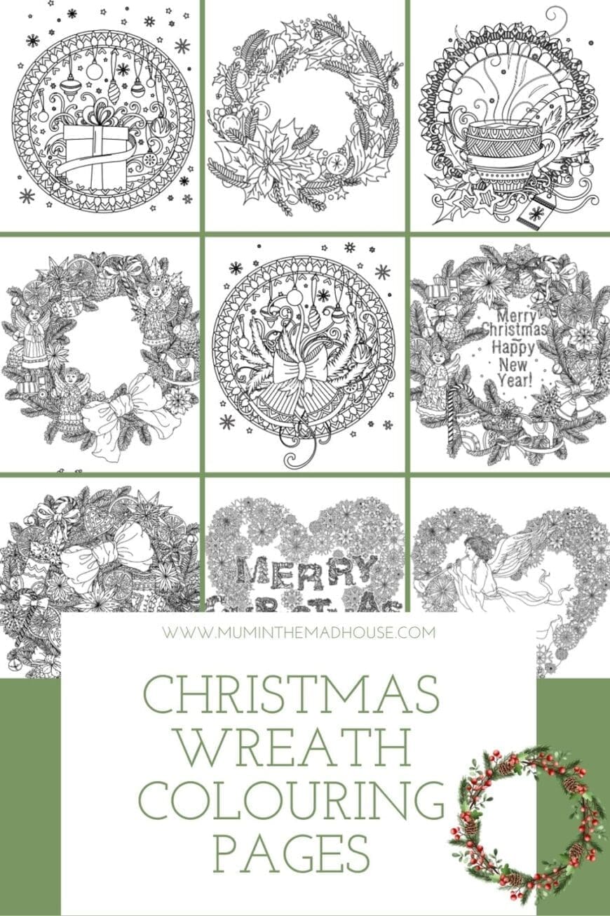 Celebrate the Festive Season with our fabulous free Christmas Wreath Colouring Pages - A fun season craft for all
