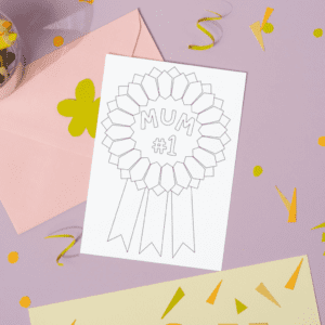 #1 Mum Rosette Mother's Day Card