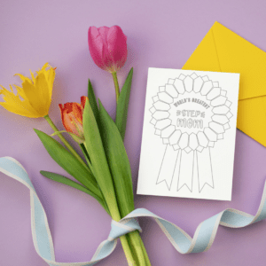 Worlds Greatest Step Mom Rosette Mother's Day Card