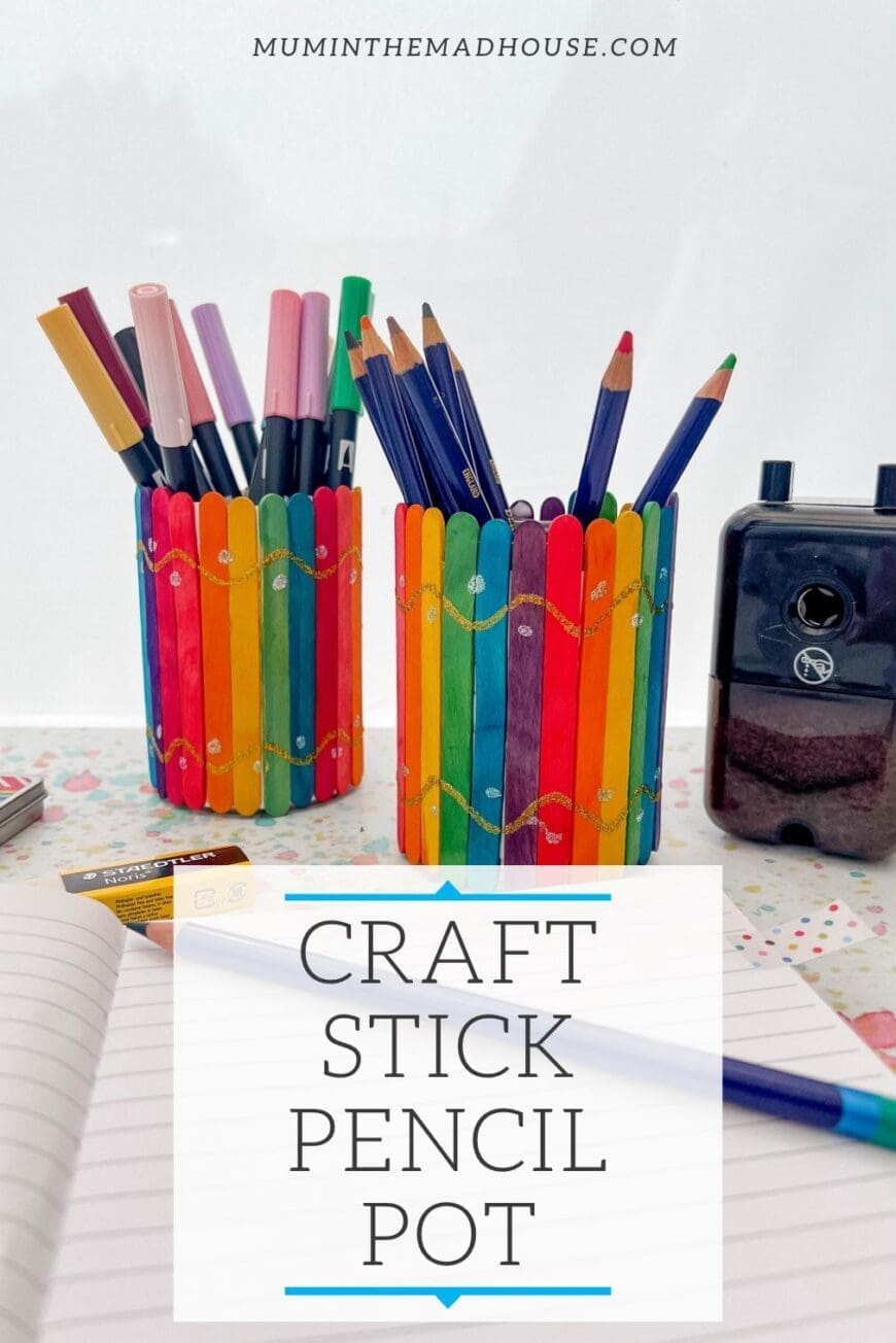Popsicle Stick Pencil Cup