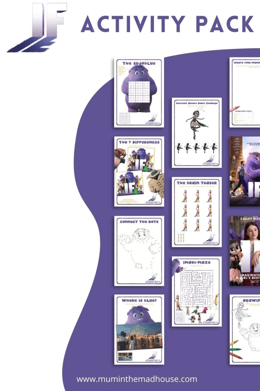 We have a fabulous IF Movie activity pack (9 pages) for you to download and print for free. If you haven't heard of IF yes, you soon will. IF stands for Imaginary Friend and is about a girl named Bea who discovers that she can see everyone’s imaginary friends (or IF's)!