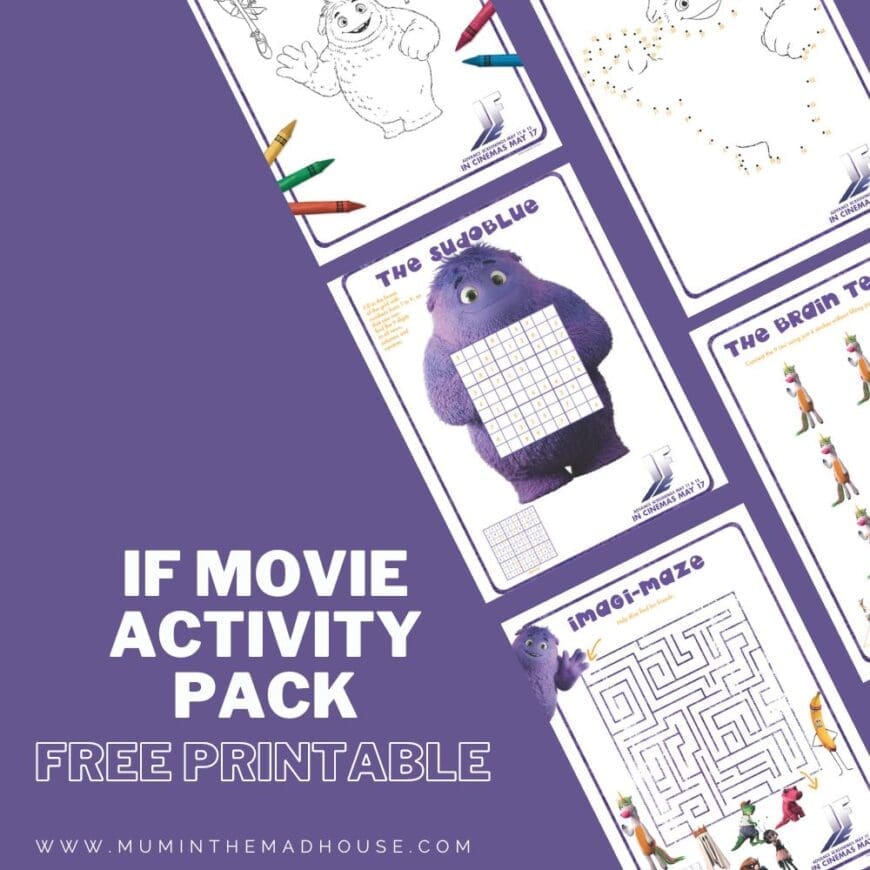 We have a fabulous IF Movie activity pack for you to download and print for free. If you haven't heard of IF yes, you soon will. IF stands for Imaginary Friend and is about a girl named Bea who discovers that she can see everyone’s imaginary friends (or IF's)!