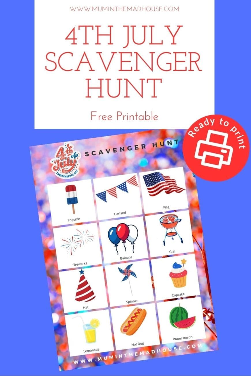 Add fun to your Fourth with this free printable 4th of July scavenger hunt for kids! It's perfect for backyard BBQ's, picnics and celebrations!