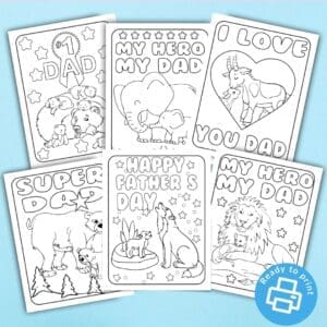 Animal Themed Father's Day Printables and Cards