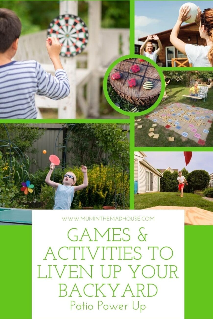 Nine games to liven up your backyard. You can incorporate any of these games and activities into your yard and make your time with friends and family enjoyable.