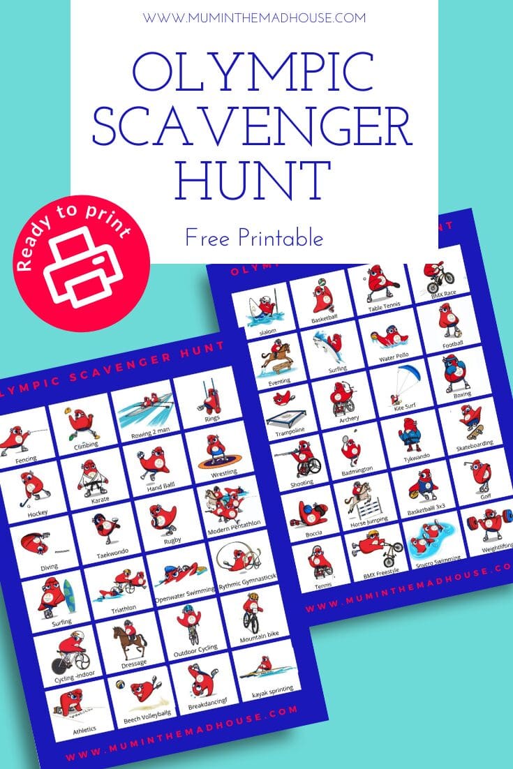 Summer Olympic Scavenger Hunt Printable