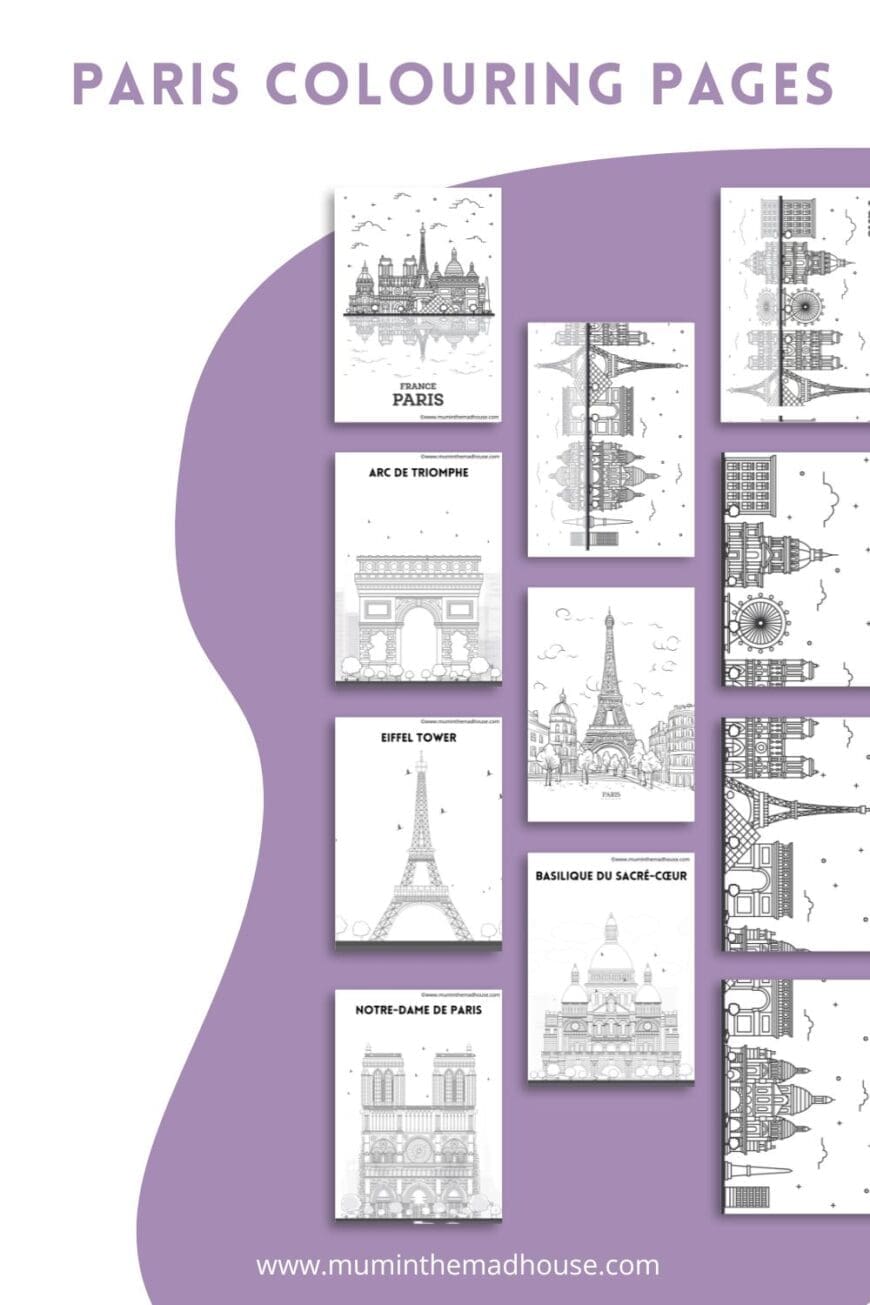 Stunning Paris Coloring Pages. Enjoy our selection of beautiful Paris landmarks and cityscape to colour in and enjoy.